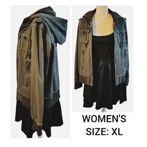 ASHLEY Camo Green Hooded Jacket - Women's Size XL